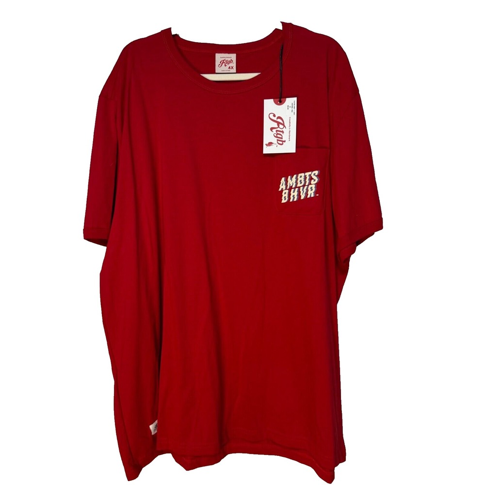 RTGB Electric Ambit Red Pocket Graphic T-Shirt Mens 4X Lightning Bolt HST205